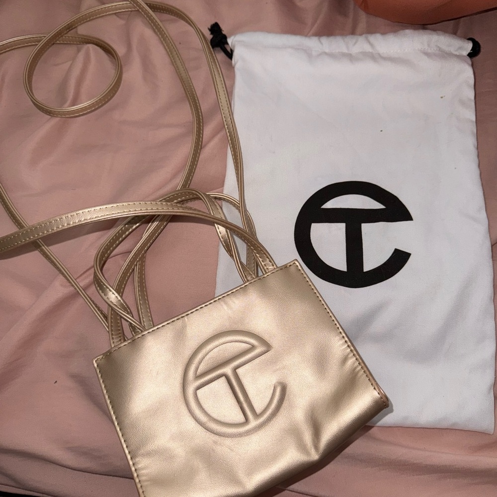 Telfar Metallic Gold Mini Bag